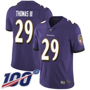 Ravens #29 Earl Thomas III Purple Team Color Men's Stitched NFL Stunning 100th Season Vapor Limited Jersey