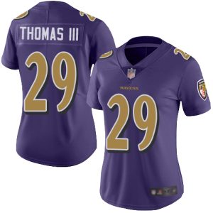 Ravens #29 Earl Thomas Splendid III Purple Women's Stitched NFL Limited Rush Jersey