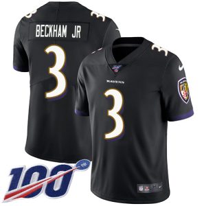 Ravens #3 Odell Beckham Classy Jr. Black Alternate Youth Stitched NFL 100th Season Vapor Untouchable Limited Jersey