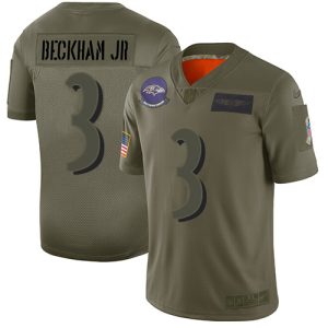 Ravens #3 Odell Beckham Jr. Camo Youth Terrific Stitched NFL Limited 2019 Salute To Service Jersey