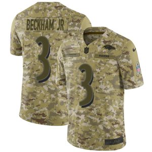 Ravens #3 Odell Beckham Jr. Phenomenal Camo Men's Stitched NFL Limited 2018 Salute To Service Jersey