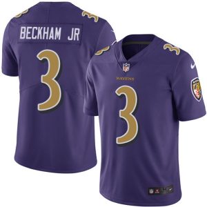 Ravens #3 Odell Beckham Jr. Purple Men's Stitched NFL High - quality Limited Rush Jersey