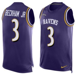 Ravens #3 Odell Beckham Jr. Purple Team Color Men's Stitched NFL Limited Tank Top Phenomenal Jersey