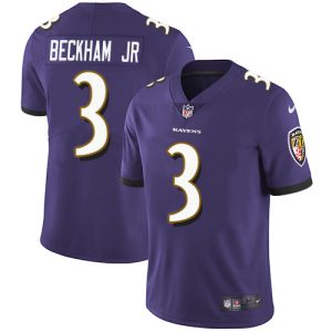 Ravens #3 Odell Beckham Jr. Purple Team Color Youth Stitched Exceptional NFL Vapor Untouchable Limited Jersey