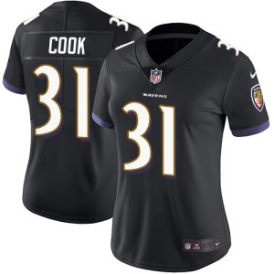 Ravens #31 Dalvin Alluring Cook Black Alternate Women's Stitched NFL Vapor Untouchable Limited Jersey