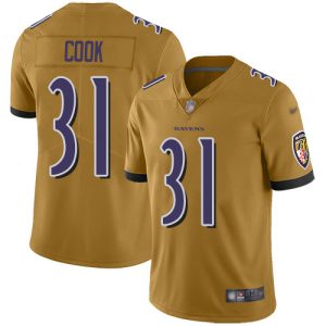Ravens #31 Dalvin Cook Gold Men's Stitched NFL Limited Inverted Elegant Legend Jersey