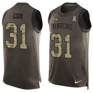 Ravens #31 Dalvin Cook Green Men's Stitched NFL Limited Salute Elegant To Service Tank Top Jersey