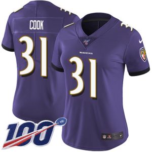 Ravens #31 Dalvin Cook Purple Team Color Women's Luxurious Stitched NFL 100th Season Vapor Untouchable Limited Jersey