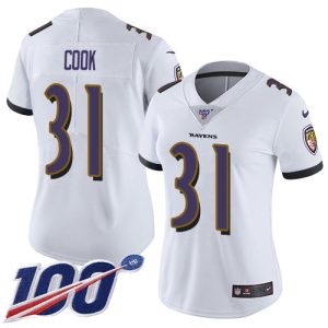 Ravens #31 Dalvin Cook White Women's Stitched NFL 100th Season Vapor Magnificent Untouchable Limited Jersey