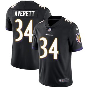 Ravens #34 Anthony Averett Black Alternate Men's Stitched NFL Vapor Untouchable Glamorous Limited Jersey