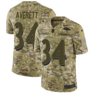 Ravens #34 Anthony Averett Camo Men's Stitched NFL Limited 2018 Salute Terrific To Service Jersey
