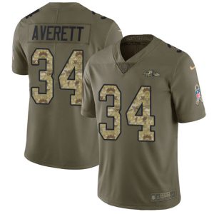 Ravens #34 Anthony Averett Olive/Camo Men's Stitched NFL Limited 2017 Salute To Service Admirable Jersey