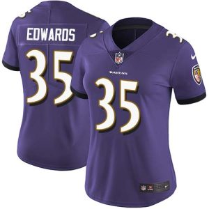 Ravens #35 Gus Edwards Glamorous Purple Team Color Women's Stitched NFL Vapor Untouchable Limited Jersey