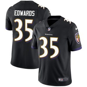 Ravens #35 Impressive Gus Edwards Black Alternate Men's Stitched NFL Vapor Untouchable Limited Jersey