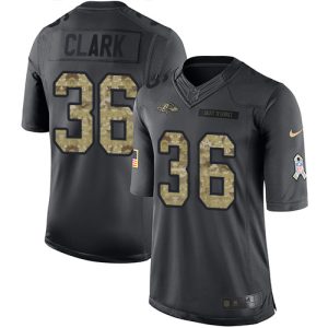 Ravens #36 Chuck Clark Black Men's Stitched NFL Limited 2016 Salute to Service Dashing Jersey