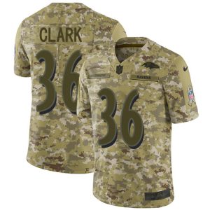 Ravens #36 Chuck Clark Camo Men's Stitched NFL Limited 2018 Salute To Striking Service Jersey