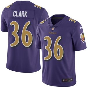 Ravens #36 Chuck Clark Purple Men's Stitched NFL Striking Limited Rush Jersey