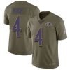 Ravens #4 Sam Admirable Koch Olive Men's Stitched NFL Limited 2017 Salute To Service Jersey