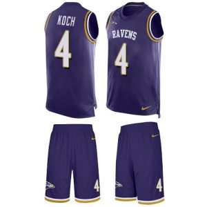 Ravens #4 Sam Koch Purple Team Color Men's Stitched Notable NFL Limited Tank Top Suit Jersey
