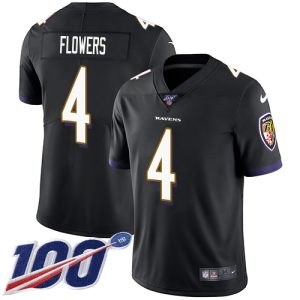 Ravens #4 Zay Flowers Black Alternate Distinguished Men's Stitched NFL 100th Season Vapor Untouchable Limited Jersey