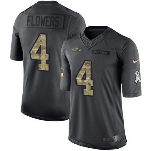 Ravens #4 Zay Flowers Black Men's Stitched NFL Alluring Limited 2016 Salute to Service Jersey