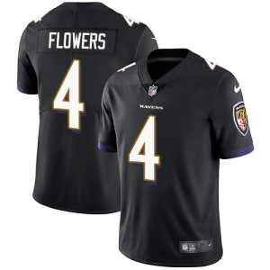 Ravens #4 Zay Flowers Enchanting Black Alternate Youth Stitched NFL Vapor Untouchable Limited Jersey