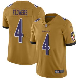 Ravens #4 Zay Flowers Gold Superior Youth Stitched NFL Limited Inverted Legend Jersey