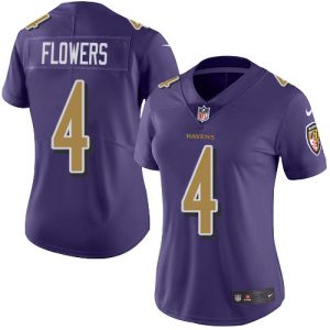 Ravens #4 Zay Flowers Purple Women's Stitched NFL Limited Rush Jersey High - quality