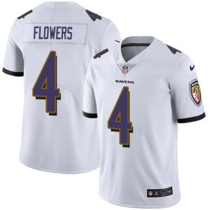 Ravens #4 Zay Flowers White Men's Premium Stitched NFL Vapor Untouchable Limited Jersey