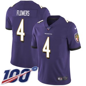 Ravens #4 Zay Phenomenal Flowers Purple Team Color Men's Stitched NFL 100th Season Vapor Untouchable Limited Jersey