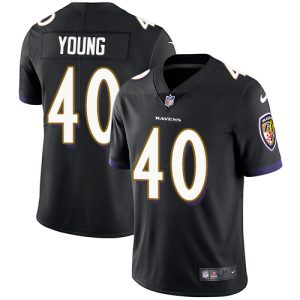 Ravens #40 Kenny Young Premium Black Alternate Men's Stitched NFL Vapor Untouchable Limited Jersey