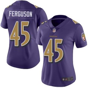 Ravens #45 Gorgeous Jaylon Ferguson Purple Women's Stitched NFL Limited Rush Jersey