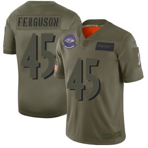 Ravens #45 Jaylon Ferguson Camo Men's Stitched NFL Elegant Limited 2019 Salute To Service Jersey