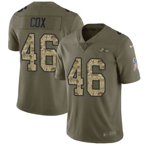 Ravens #46 Luxurious Morgan Cox Olive/Camo Men's Stitched NFL Limited 2017 Salute To Service Jersey