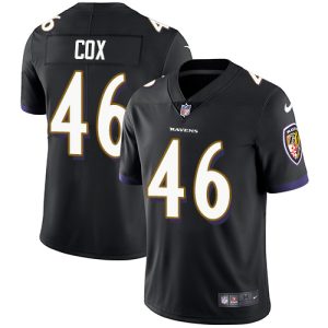 Ravens #46 Morgan Cox Black Alternate Refined Youth Stitched NFL Vapor Untouchable Limited Jersey