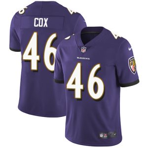 Ravens #46 Morgan Cox Purple Team Color Men's Luxurious Stitched NFL Vapor Untouchable Limited Jersey