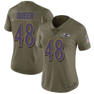Ravens #48 Patrick Admirable Queen Olive Women's Stitched NFL Limited 2017 Salute To Service Jersey
