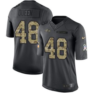 Ravens #48 Patrick Queen Black Men's Stitched NFL Limited Amazing 2016 Salute to Service Jersey