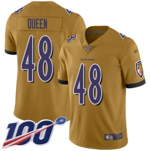 Ravens #48 Patrick Queen Gold Men's Stitched NFL Limited Inverted Marvelous Legend 100th Season Jersey