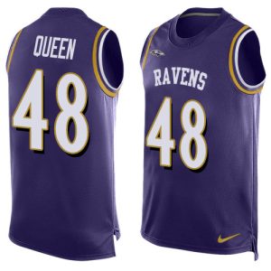 Ravens #48 Patrick Queen Purple Team Color Men's Phenomenal Stitched NFL Limited Tank Top Jersey