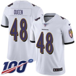 Ravens #48 Patrick Queen White Men's Stitched NFL 100th Season Vapor Notable Untouchable Limited Jersey