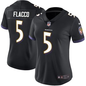 Ravens #5 Joe Flacco Black Refined Alternate Women's Stitched NFL Vapor Untouchable Limited Jersey