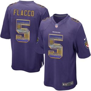 Ravens #5 Joe Flacco Purple Team Color Men's Stitched NFL Limited Strobe Remarkable Jersey