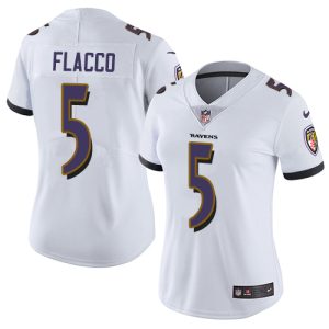 Ravens #5 Joe Flacco White Women's Admirable Stitched NFL Vapor Untouchable Limited Jersey
