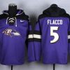 Ravens #5 Joe Superior Flacco Purple Player Pullover NFL Hoodie