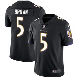 Ravens #5 Marquise Brown Black Alternate Magnificent Youth Stitched NFL Vapor Untouchable Limited Jersey