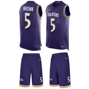 Ravens #5 Marquise Brown Purple Team Color Men's Stitched NFL Limited Tank Top Suit Jersey Sophisticated