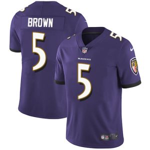 Ravens #5 Marquise Brown Purple Team Color Youth Stitched NFL Vapor Superb Untouchable Limited Jersey