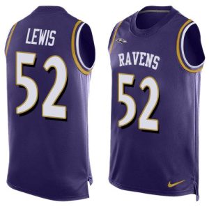 Ravens #52 Ray Lewis Purple Team Color Men's Stitched NFL Limited Charming Tank Top Jersey