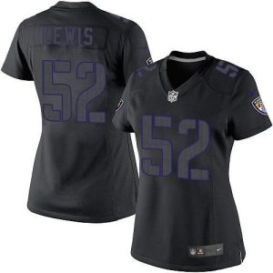 Ravens #52 Ray Phenomenal Lewis Black Impact Women's Stitched NFL Limited Jersey